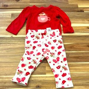 Baby Girl Outfit with Fleece Bottoms
